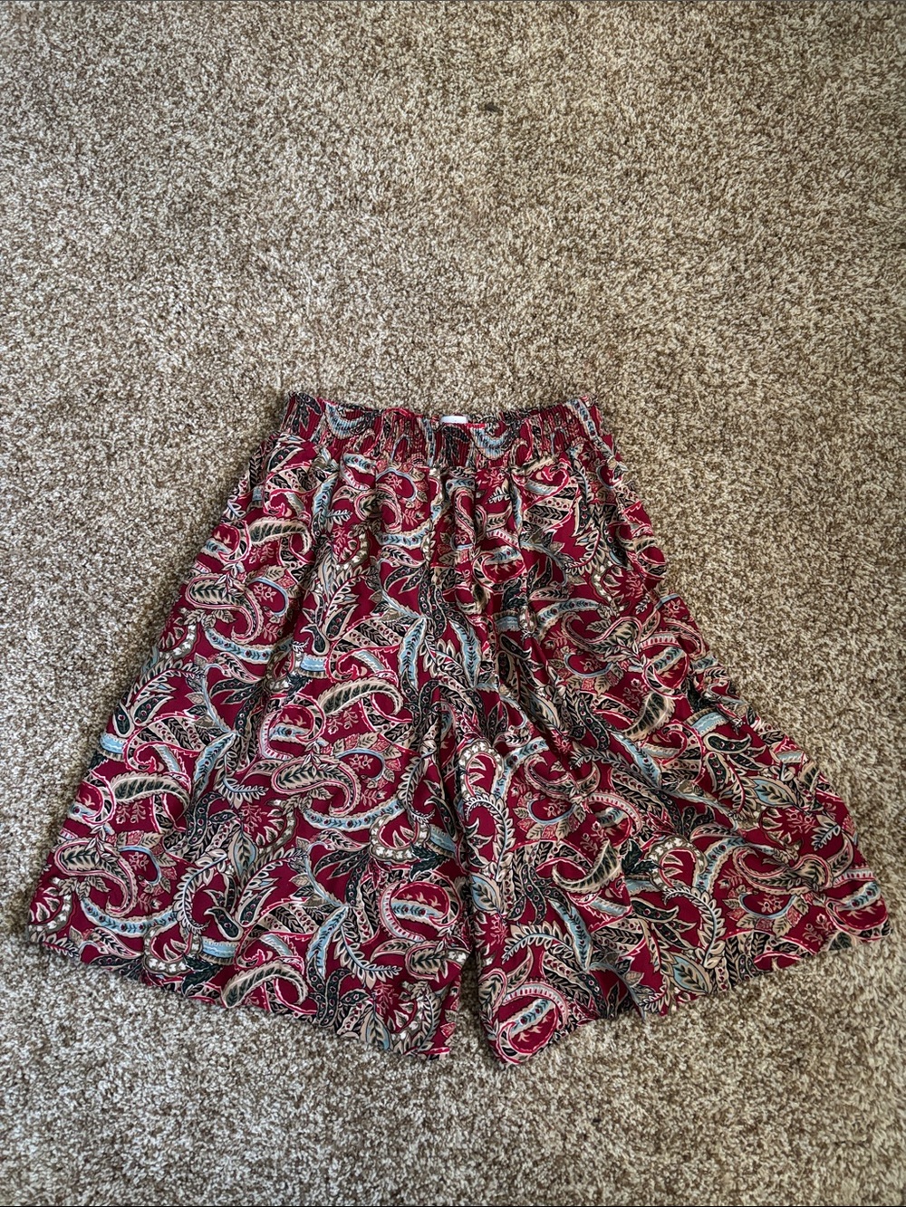 Koret || Vintage Red Paisley Culottes Shorts Size 12